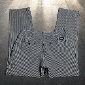 Dickies 67 Slim Hickory Stripe Work Pants Blue White Skater Retro Size 32